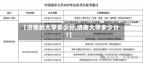 【济南的大学多少分,济南大学多少分?】-第2张图片