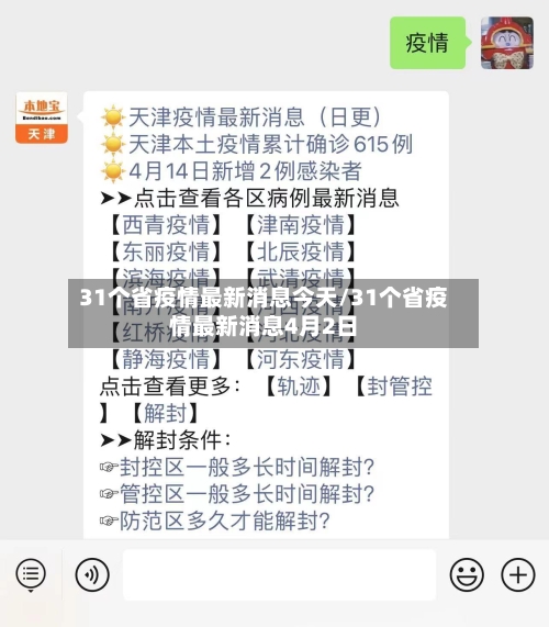 31个省疫情最新消息今天/31个省疫情最新消息4月2日