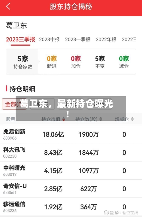 葛卫东，最新持仓曝光！-第2张图片