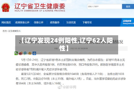 【辽宁发现24例阳性,辽宁62人阳性】