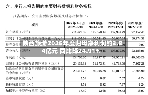 陕西旅游2025年度归母净利润约3.84亿元 同比降24.91%-第3张图片