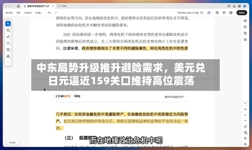 中东局势升级推升避险需求，美元兑日元逼近159关口维持高位震荡-第2张图片