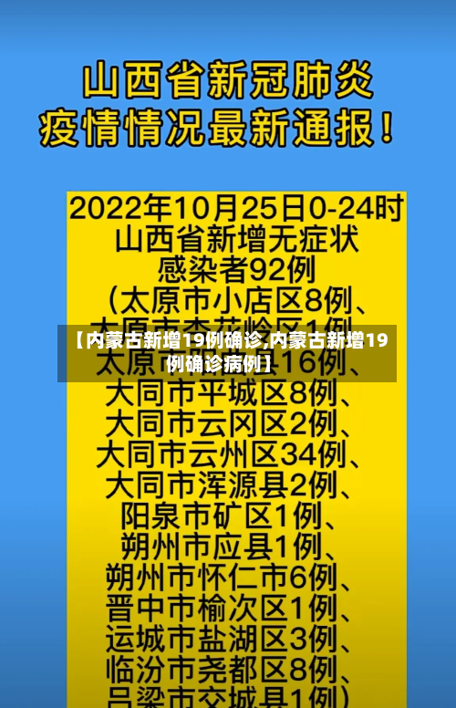 【内蒙古新增19例确诊,内蒙古新增19例确诊病例】