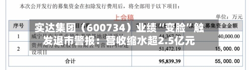 实达集团（600734）业绩“变脸”触发退市警报：营收缩水超2.5亿元-第3张图片
