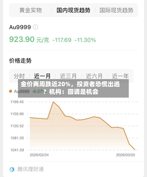 金价两周跌近20%，投资者恐慌出逃？机构：回调是机会-第3张图片