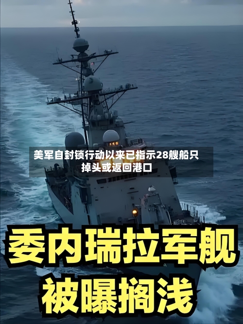 美军自封锁行动以来已指示28艘船只掉头或返回港口