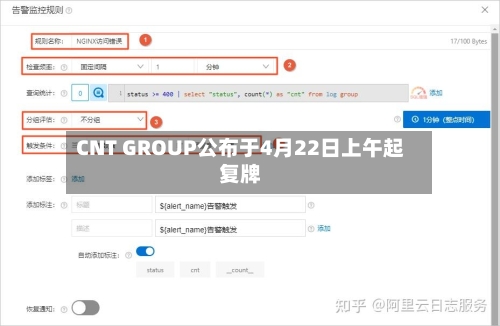 CNT GROUP公布于4月22日上午起复牌