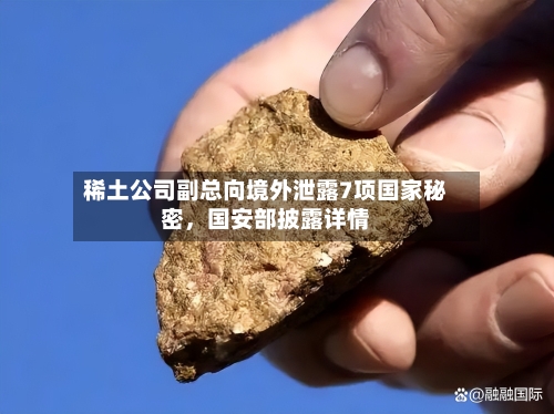 稀土公司副总向境外泄露7项国家秘密，国安部披露详情-第3张图片