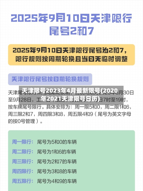 天津限号2023年4月最新限号(2020年2021天津限号日历)