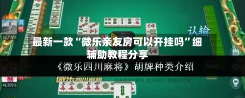 最新一款“微乐亲友房可以开挂吗”细辅助教程分享