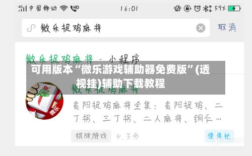 可用版本“微乐游戏辅助器免费版”(透视挂)辅助下载教程-第2张图片