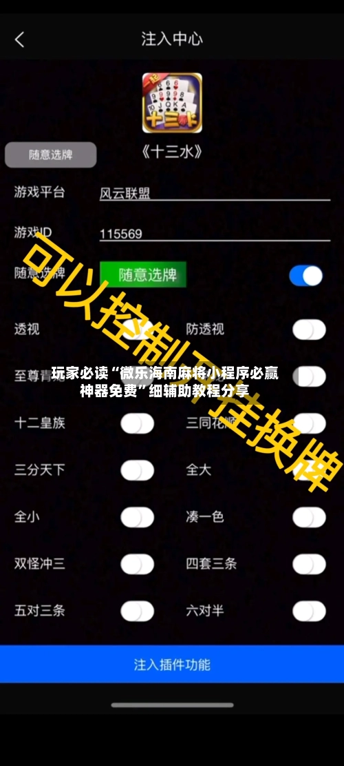 玩家必读“微乐海南麻将小程序必赢神器免费”细辅助教程分享-第2张图片
