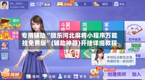 专用辅助“微乐河北麻将小程序万能挂免费版”(辅助神器)开挂详细教程-第2张图片