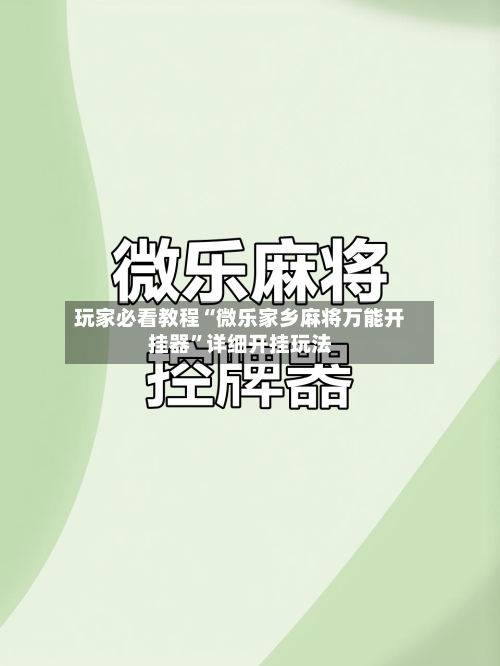 玩家必看教程“微乐家乡麻将万能开挂器”详细开挂玩法-第2张图片