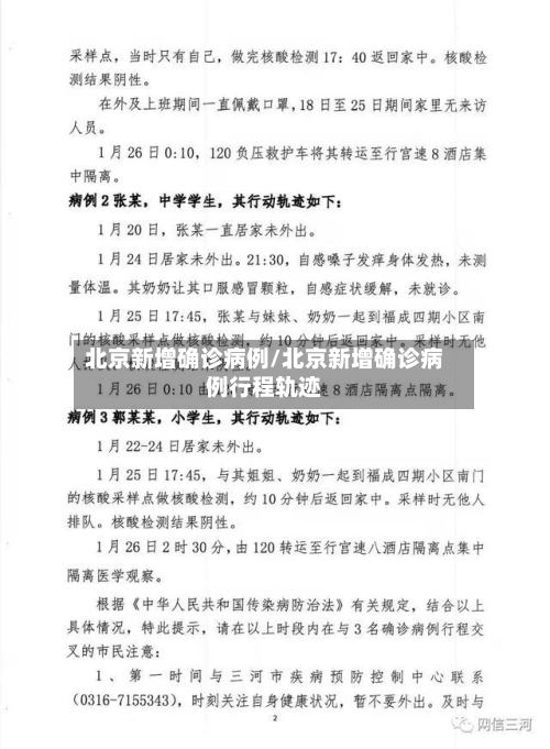 北京新增确诊病例/北京新增确诊病例行程轨迹