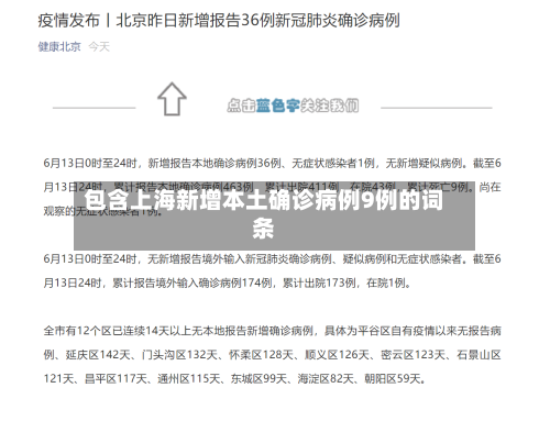包含上海新增本土确诊病例9例的词条