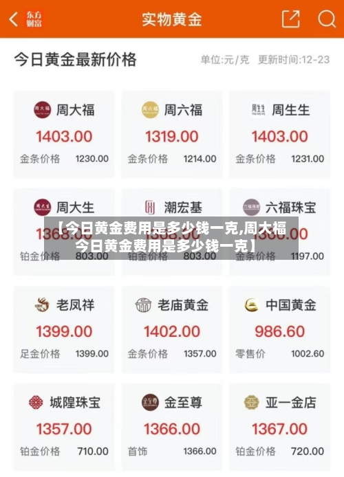 【今日黄金费用是多少钱一克,周大福今日黄金费用是多少钱一克】