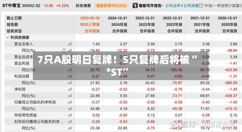 7只A股明日复牌！5只复牌后将被“*ST”-第3张图片