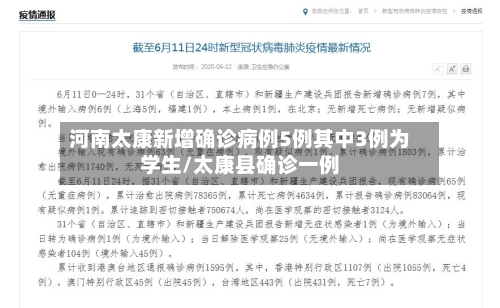 河南太康新增确诊病例5例其中3例为学生/太康县确诊一例-第2张图片