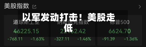 以军发动打击！美股走低