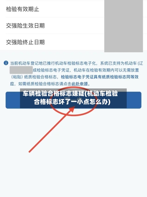 车辆检验合格标志嫌疑(机动车检验合格标志坏了一小点怎么办)