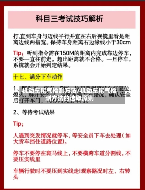 机动车尾气检测方法/机动车尾气检测方法的选取原则-第3张图片