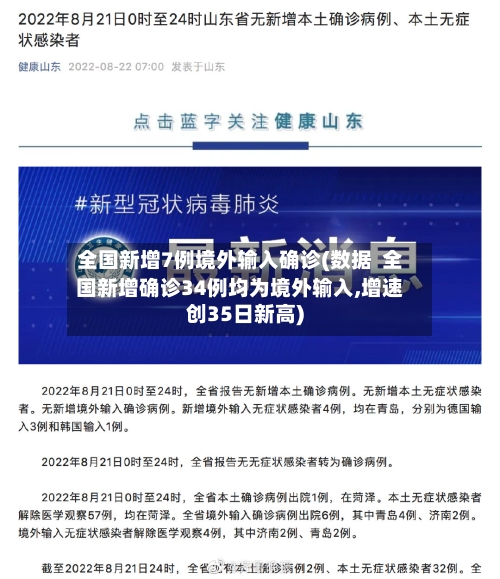 全国新增7例境外输入确诊(数据  全国新增确诊34例均为境外输入,增速创35日新高)-第2张图片