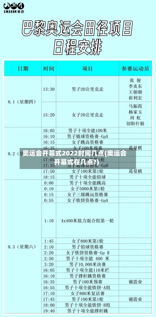 奥运会开幕式2022时间几点(奥运会开幕式在几点?)-第3张图片