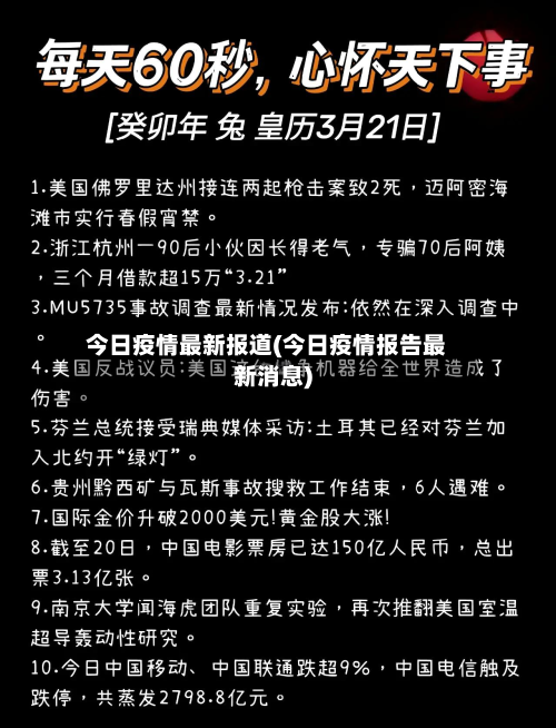 今日疫情最新报道(今日疫情报告最新消息)