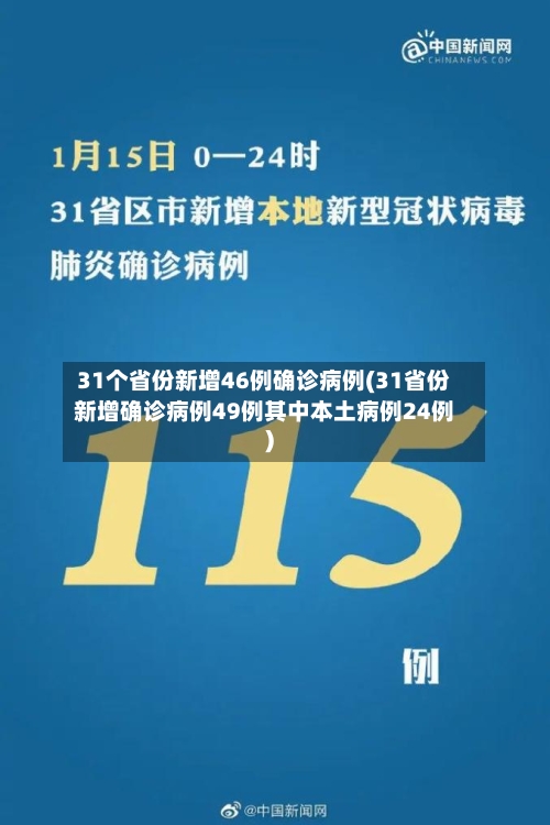 31个省份新增46例确诊病例(31省份新增确诊病例49例其中本土病例24例)
