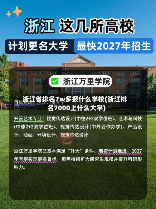 浙江省排名7w多报什么学校(浙江排名7000上什么大学)