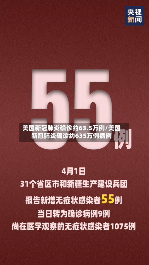 美国新冠肺炎确诊约63.5万例/美国新冠肺炎确诊约635万例病例
