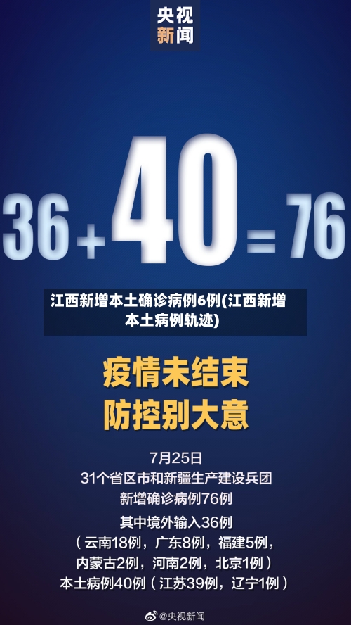 江西新增本土确诊病例6例(江西新增本土病例轨迹)