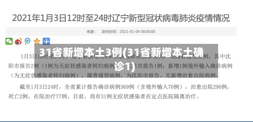 31省新增本土3例(31省新增本土确诊1)