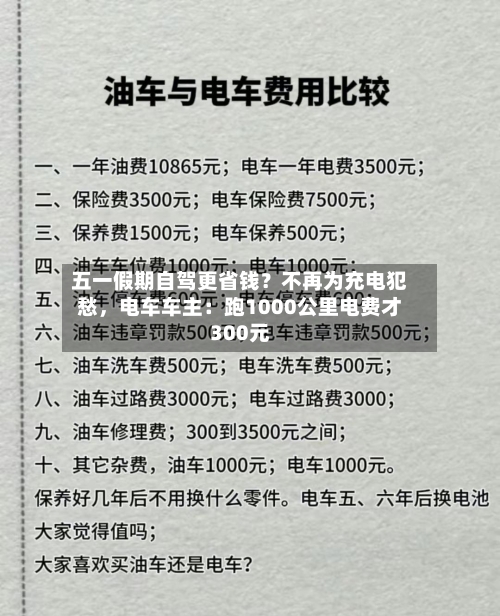 五一假期自驾更省钱？不再为充电犯愁，电车车主：跑1000公里电费才300元-第3张图片