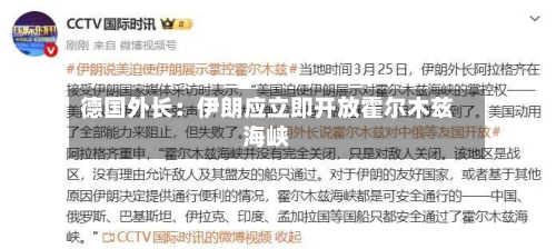 德国外长：伊朗应立即开放霍尔木兹海峡-第3张图片