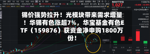 锡价强势拉升！光模块带来需求增量！华锡有色涨超7%，华宝基金有色ETF（159876）获资金净申购1800万份！-第2张图片