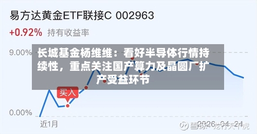 长城基金杨维维：看好半导体行情持续性，重点关注国产算力及晶圆厂扩产受益环节-第2张图片