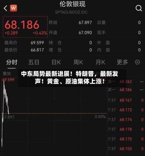 中东局势最新进展！特朗普，最新发声！黄金	、原油集体上涨！-第2张图片
