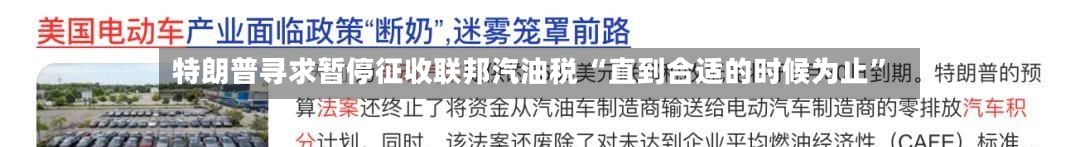特朗普寻求暂停征收联邦汽油税 “直到合适的时候为止”-第2张图片
