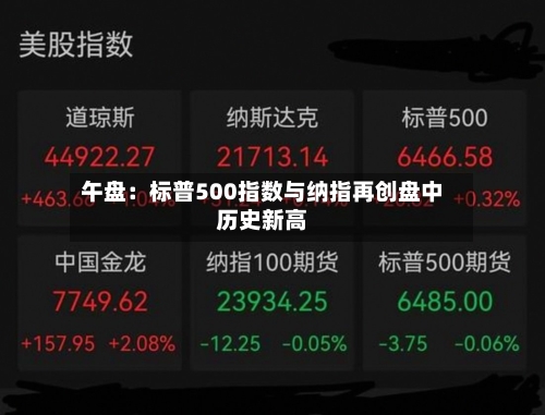 午盘:标普500指数与纳指再创盘中历史新高