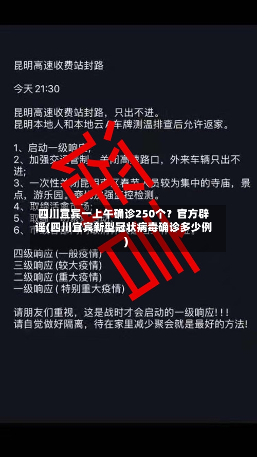 四川宜宾一上午确诊250个?官方辟谣(四川宜宾新型冠状病毒确诊多少例)