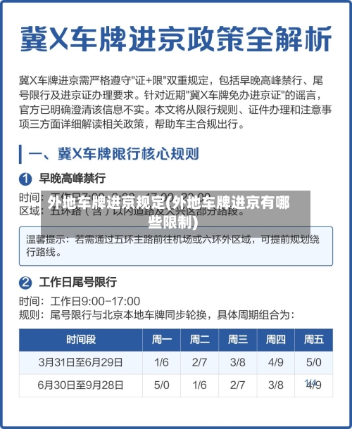 外地车牌进京规定(外地车牌进京有哪些限制)-第2张图片