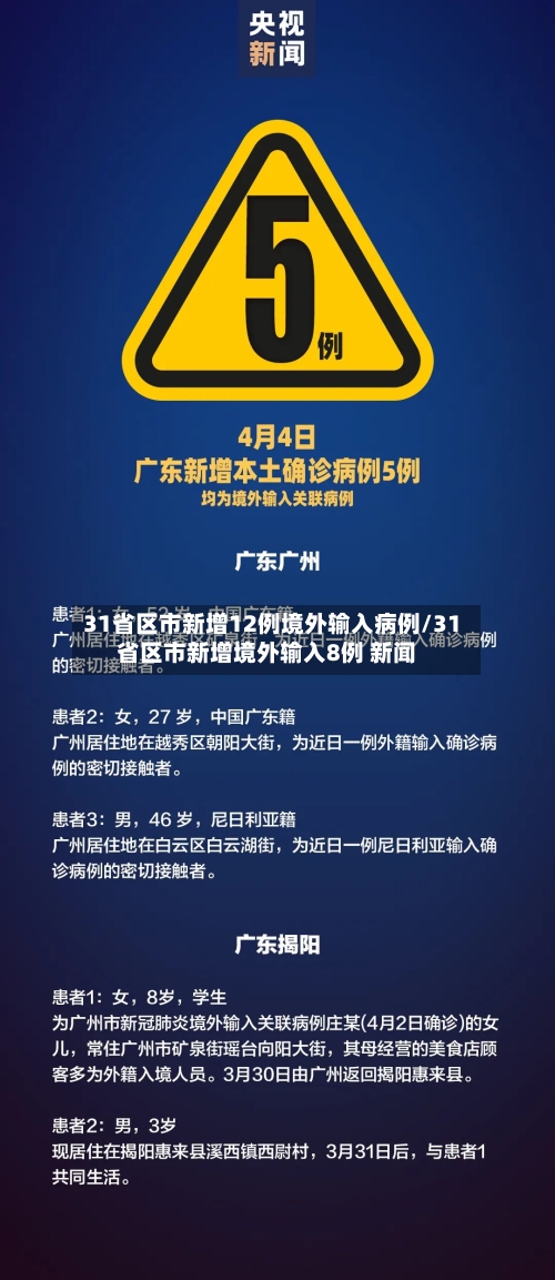 31省区市新增12例境外输入病例/31省区市新增境外输入8例 新闻-第2张图片