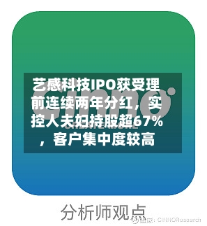 艺感科技IPO获受理前连续两年分红，实控人夫妇持股超67%，客户集中度较高