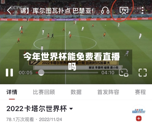 今年世界杯能免费看直播吗