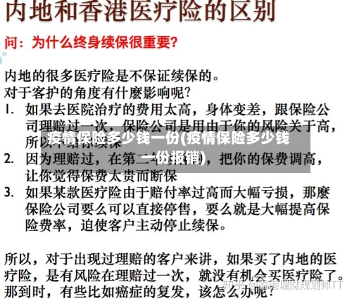 疫情保险多少钱一份(疫情保险多少钱一份报销)
