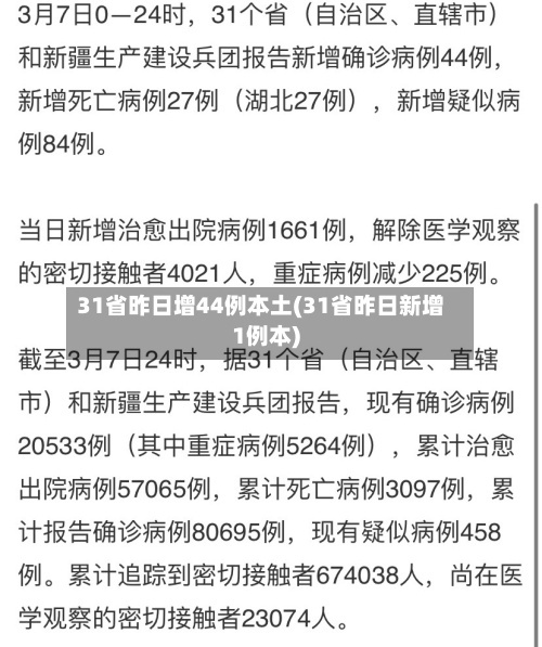31省昨日增44例本土(31省昨日新增1例本)-第3张图片