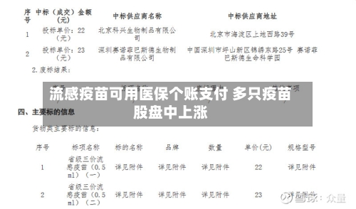 流感疫苗可用医保个账支付 多只疫苗股盘中上涨-第2张图片