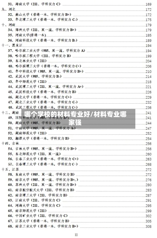 哪个学校的材料专业好/材料专业哪家强-第3张图片